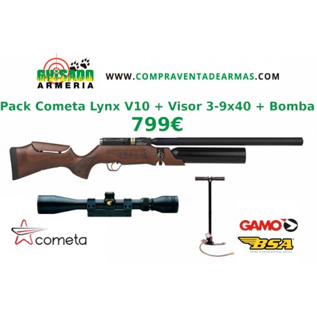 Pack Carabina PCP Cometa Lynx V10 + Visor + Bomba
