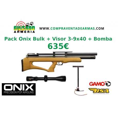 Pack Carabina PCP Onix Bulk Monotiro + Visor + Bomba