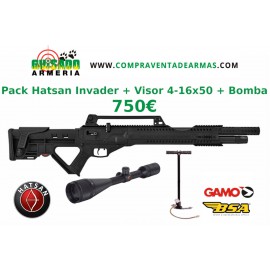 Pack Carabina PCP Hatsan Invader + Visor + Bomba